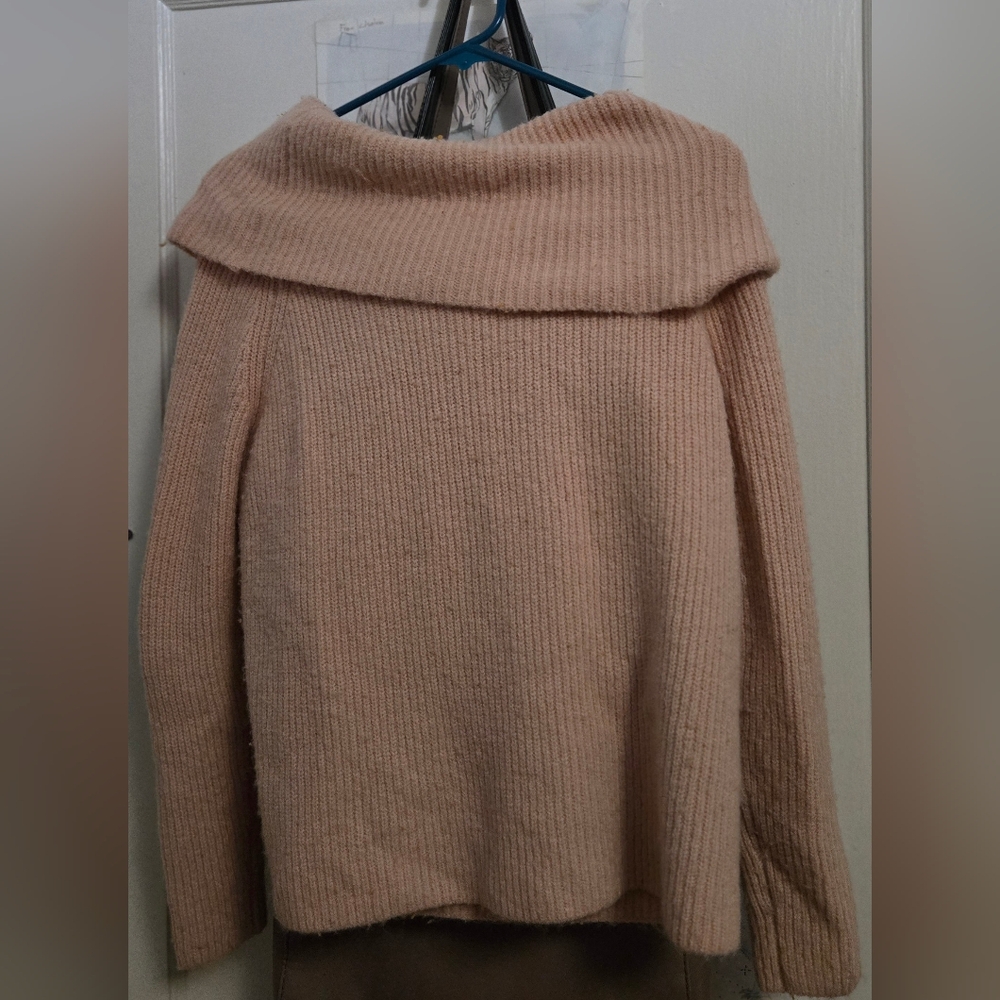 Soft Pink Off The Shoulders Sweater
